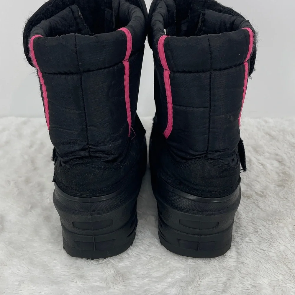 SINTETICO Kids SIZE 2 ' Black and Pink Winter Boots